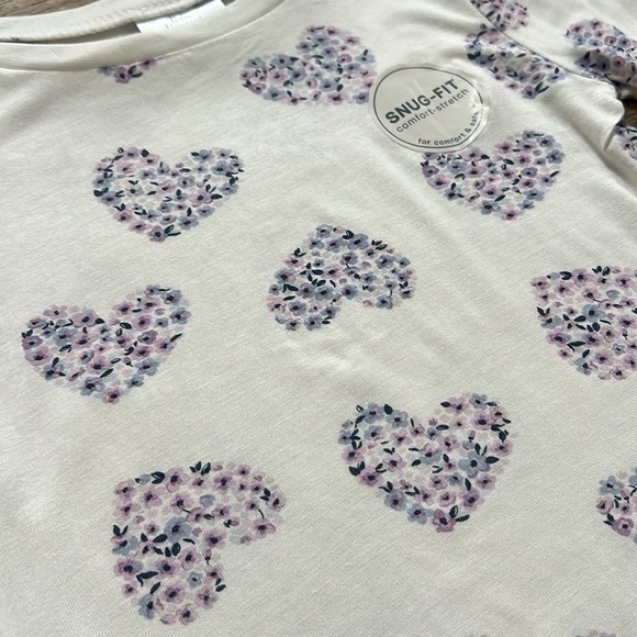 ❤️ Tres Beau et Belle Toddler Girl Bamboo Pajama Set Floral Hearts 4T - Picture 4 of 6